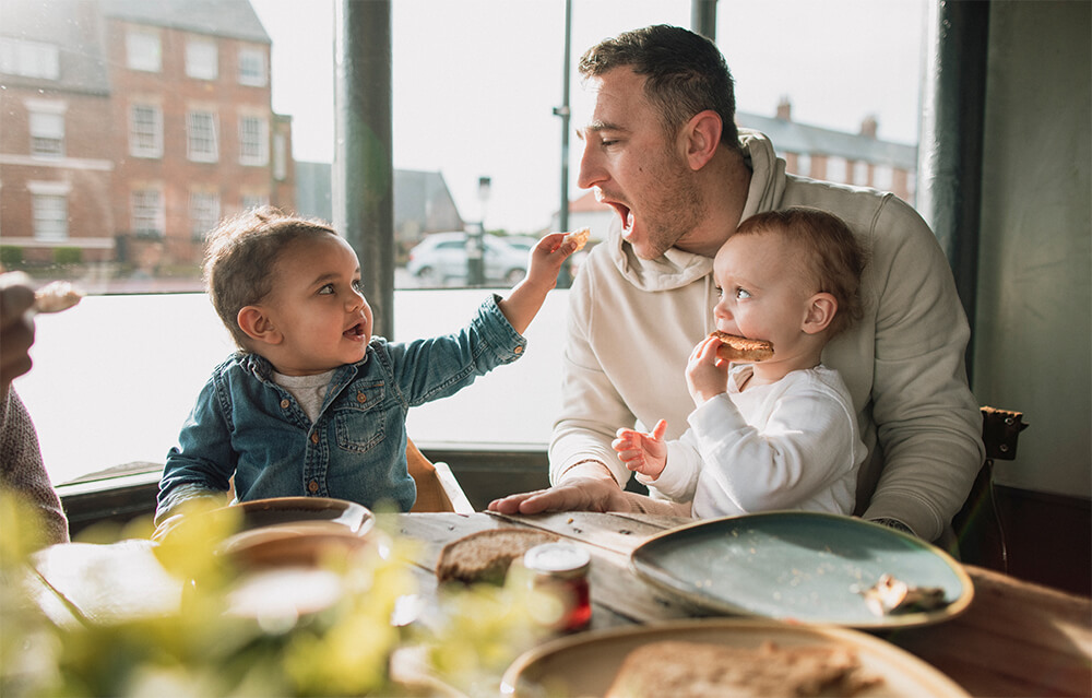 Modeling eating patterns influences children.