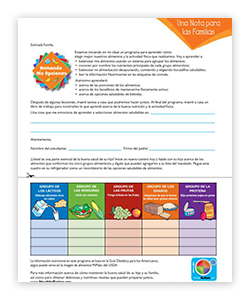 Use the Family Letter on the first day of teaching the program. 